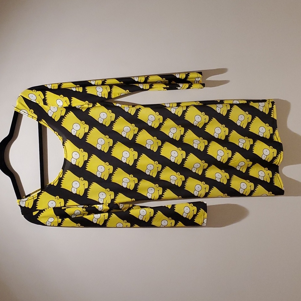 Bart Simpson Long Sleeve Spandex Bodycon Dress - M?